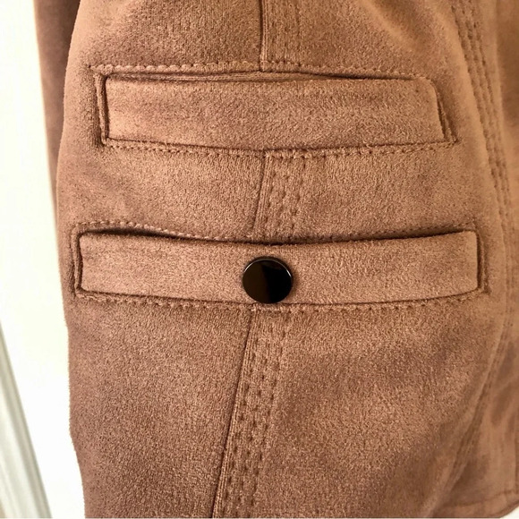 Haute Monde Blush /Mauve Pink Vegan Suede Moto Jacket Size M Casual asymmetrical - Picture 4 of 8